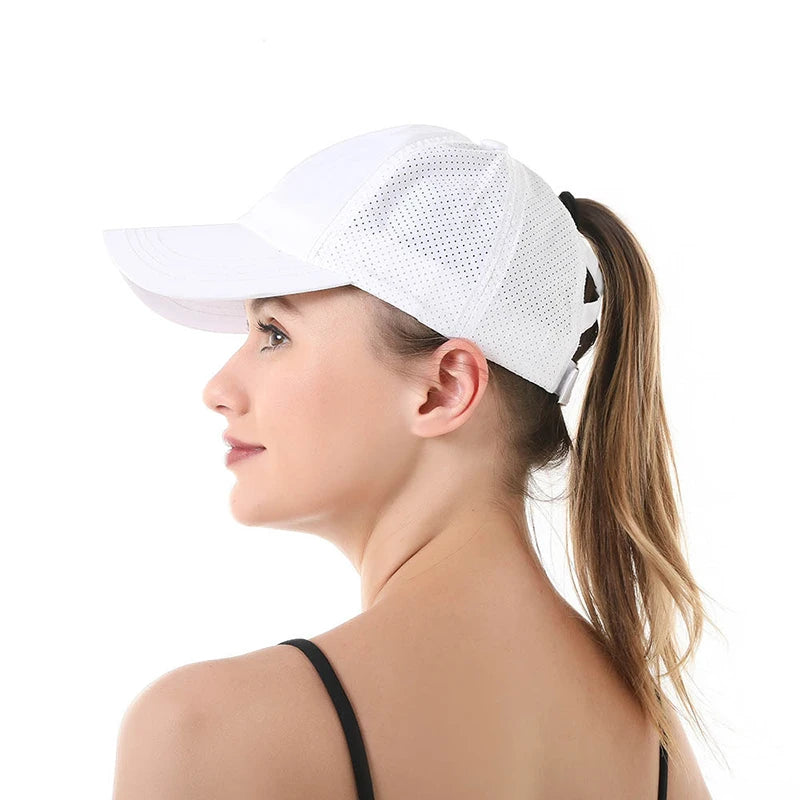 Cross-Ponytail Quick-Dry Baseball Cap