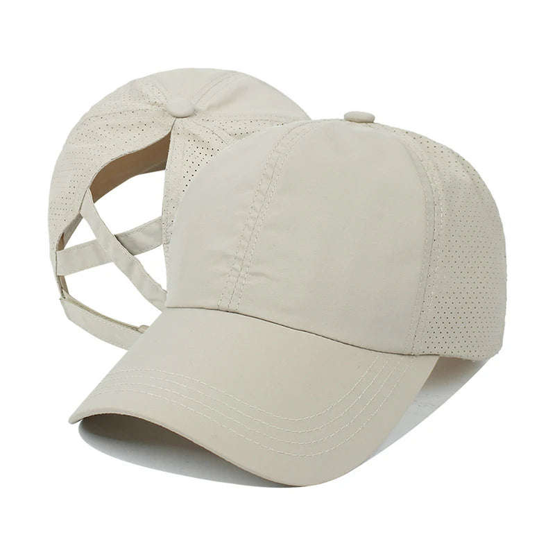 Cross-Ponytail Quick-Dry Baseball Cap