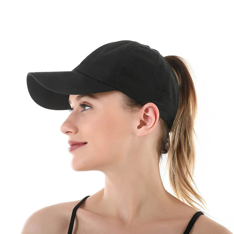 Cross-Ponytail Quick-Dry Baseball Cap