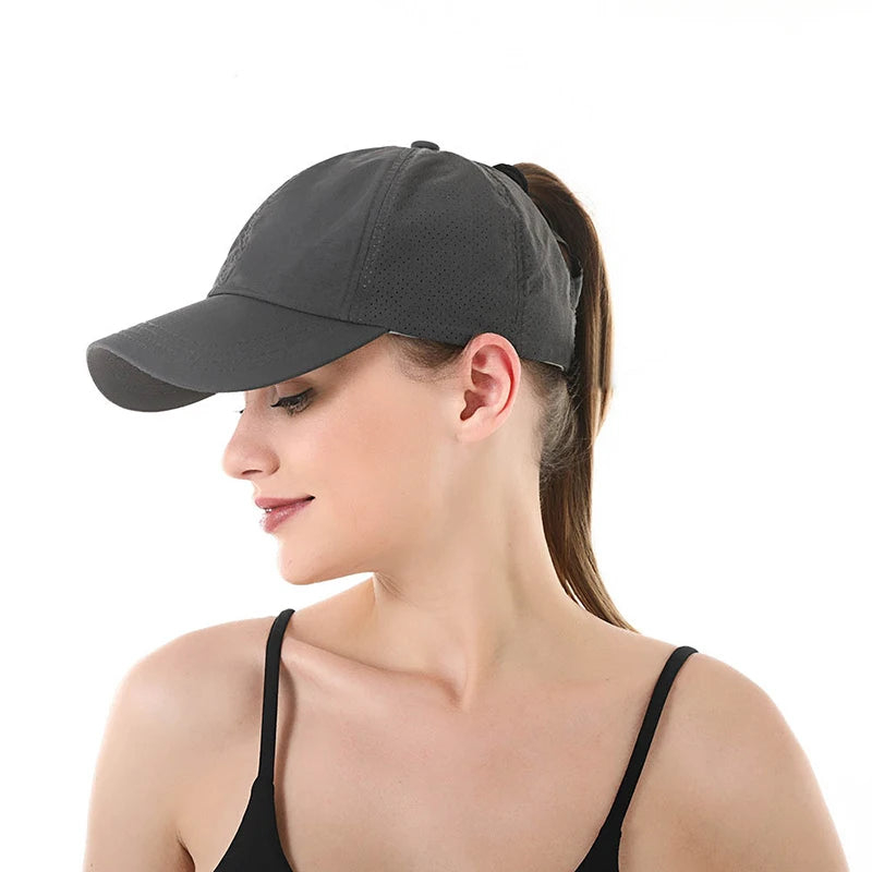 Cross-Ponytail Quick-Dry Baseball Cap