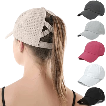 Cross-Ponytail Quick-Dry Baseball Cap