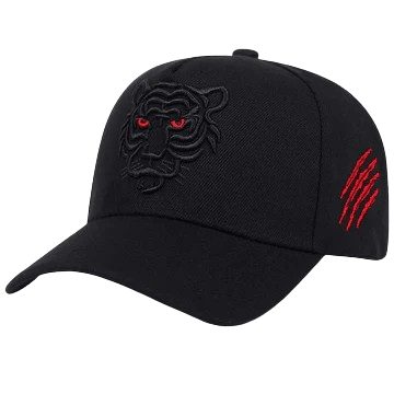 Black Tiger Embroidered Cotton Baseball Cap